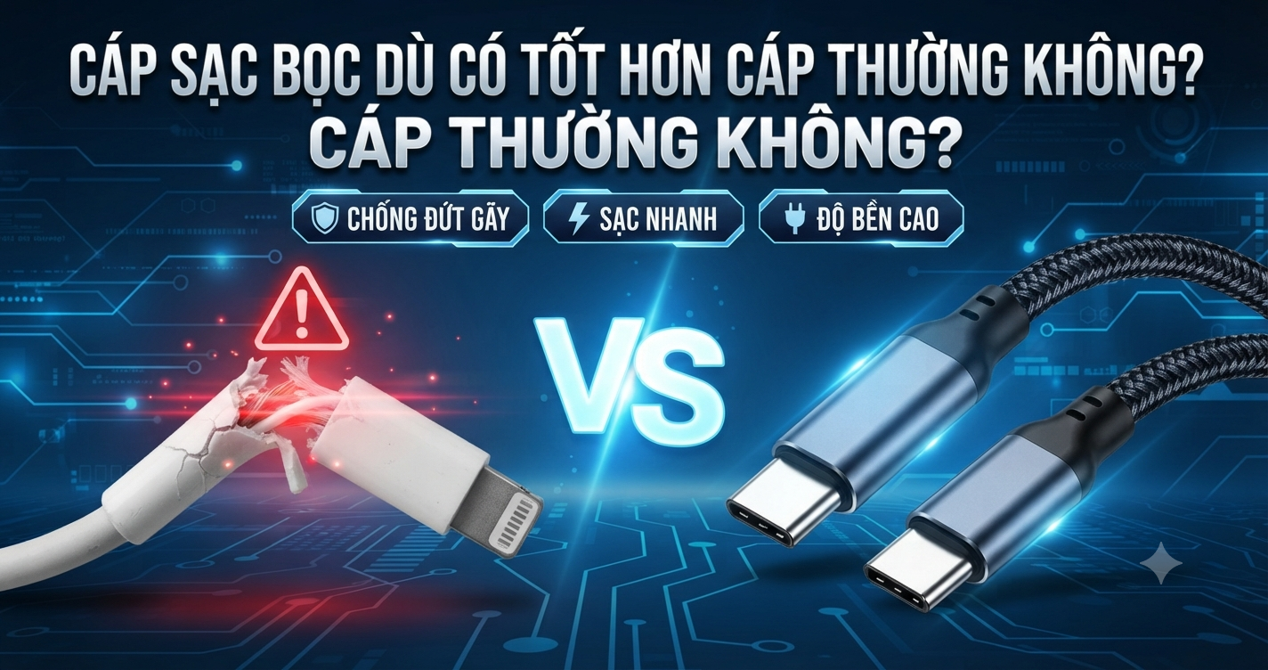 Cáp Sạc Bọc Dù Có Tốt Hơn Cáp Thường Không?